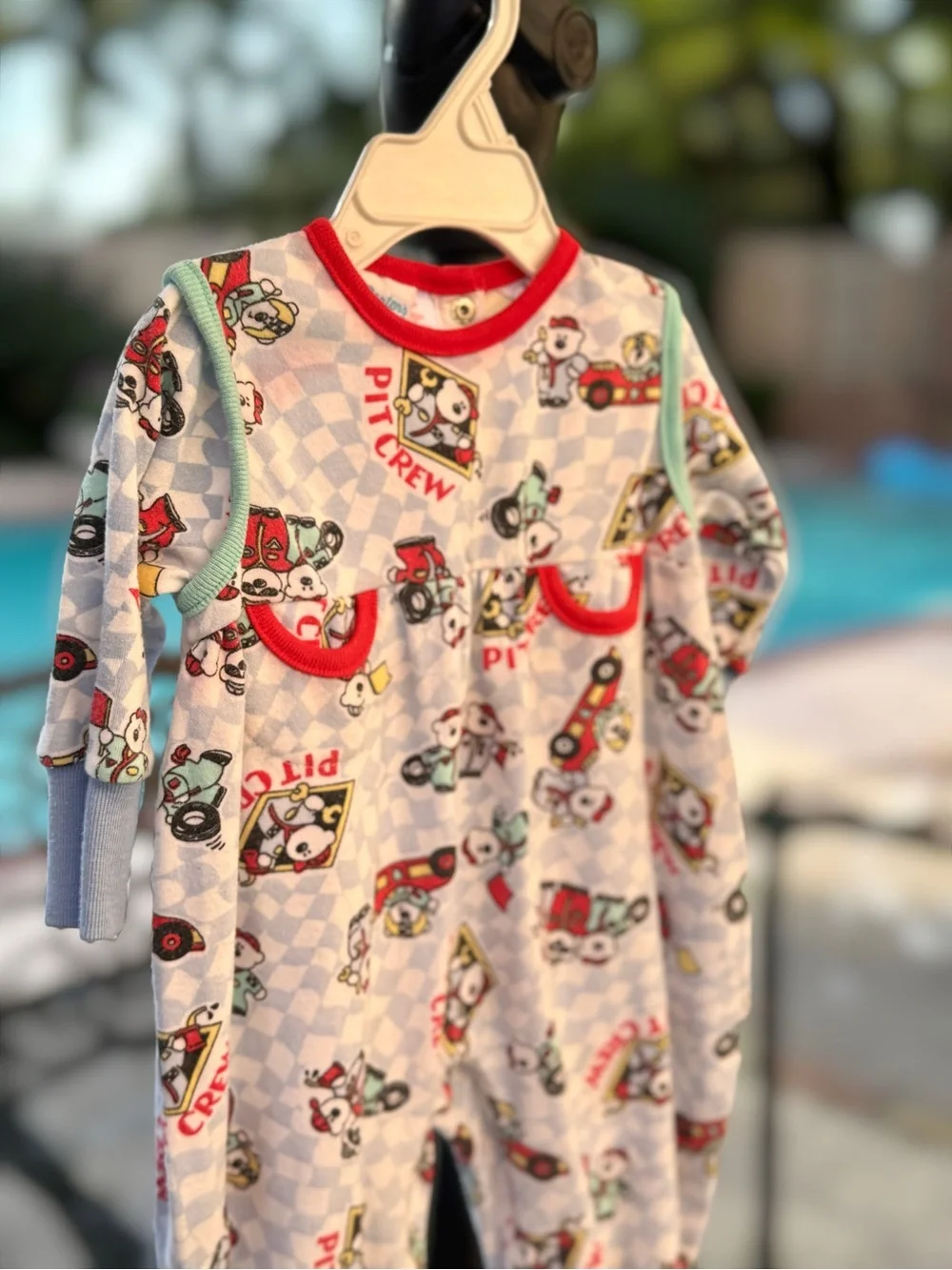 Vintage Carter's Baby Boy Pit Crew Racing Long Sleeve Romper, 6M
